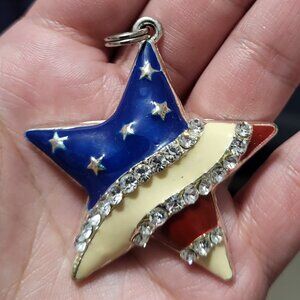 Charm for Necklace or Keychain - American Flag Star
